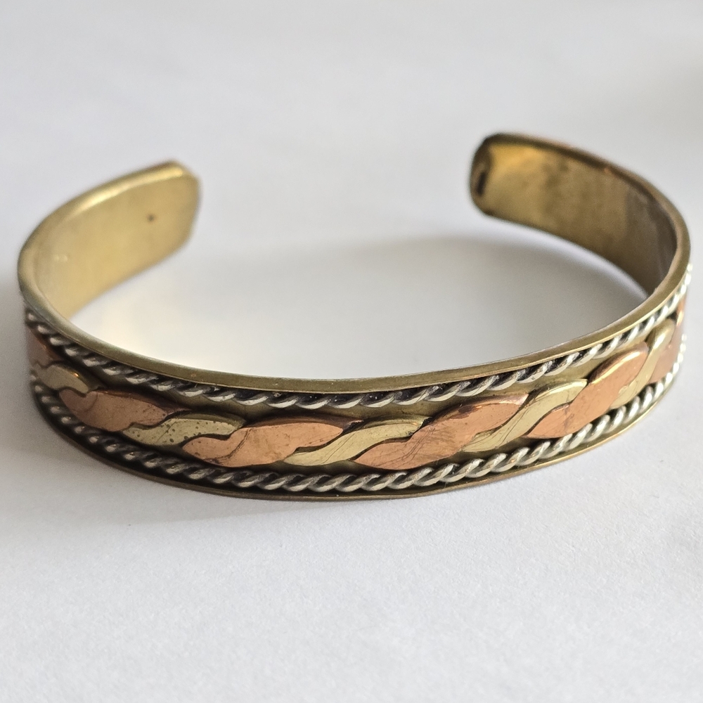 Bracelet gold silver copper tone Southwestern western cuff cowgirl